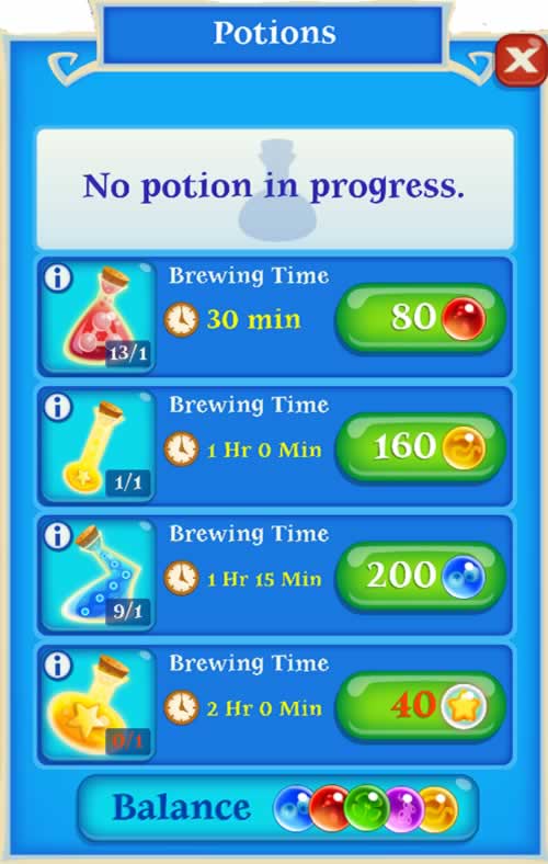 Bubble witch 2 Saga Potions